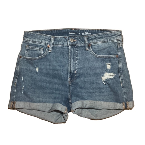 Old Navy Women's High Rise OG Straight Secret Smooth Pocket Jean Shorts - 12 - Picture 1 of 4